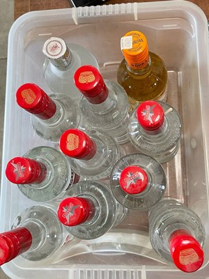 Lot 319 - A box of assorted spirits, to include mainly...