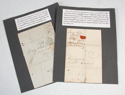 Lot 208 - Two early 19th century letters, one with...