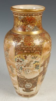 Lot 853 - A Japanese Satsuma pottery vase, late 19th/...