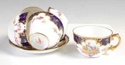 Lot 763 - A Royal Crown Derby cobalt blue ground tea set,...