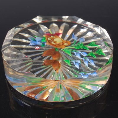 Lot 701 - A Scottish circular faceted paperweight,...