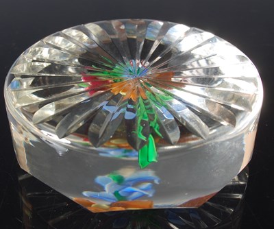 Lot 701 - A Scottish circular faceted paperweight,...