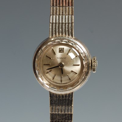 Lot 692 - A vintage ladies Tissot 9ct white gold...