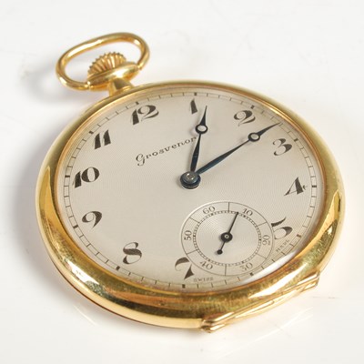 Lot 686 - A 9ct gold Grosvenor open-faced pocketwatch,...