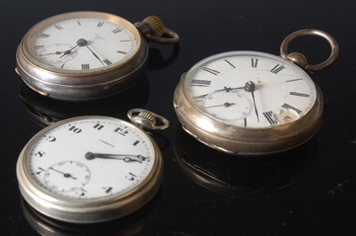Lot 680 - A vintage gun metal cased open-faced...