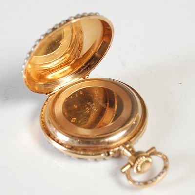 Lot 685 - A Continental yellow metal and split pearl fob...