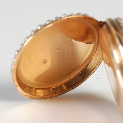 Lot 685 - A Continental yellow metal and split pearl fob...