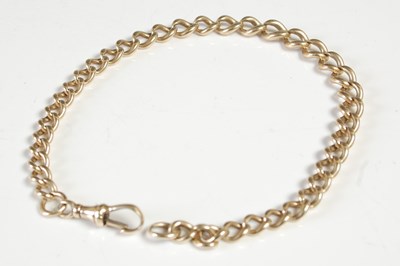 Lot 537 - A yellow metal chain, stamped '9kt', 28cm long,...
