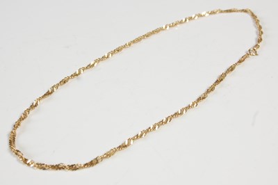 Lot 659 - A 9ct gold necklace, approximately 40cm long,...