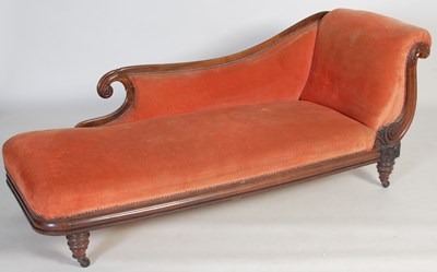 Lot 133 - A 19th century rosewood chaise longue, with...