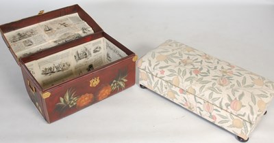 Lot 16 - A rectangular upholstered foot stool, on four...
