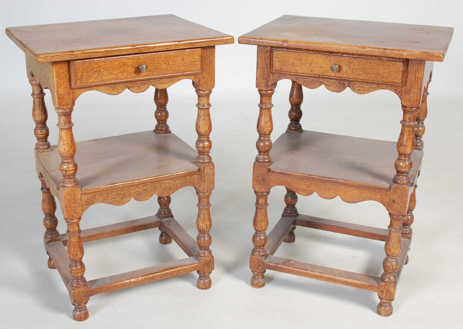Lot 89 - A pair of oak rectangular shaped occasional...