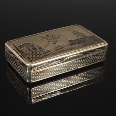 Lot 507 - A Russian silver and niello work rectangular...