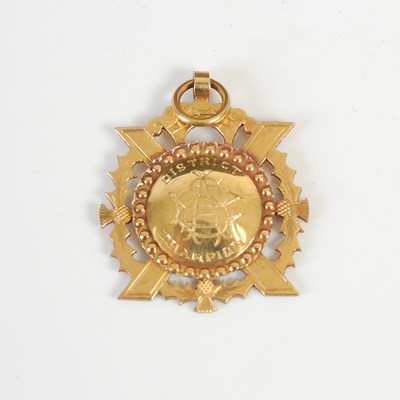 Lot 582 - A 9ct gold District Champion medallion, R....