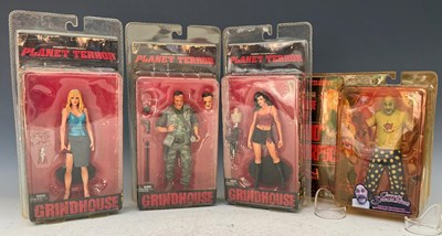 Lot 668 - Three sealed Planet Terror figures and one...