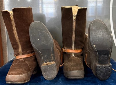 Lot 630 - Two pairs of fur lined flying boots, to...