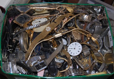 Lot 248 - A box of various ladies and gents wristwatches,...