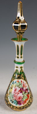 Lot 25 - A late 19th century Bohemian green and white...