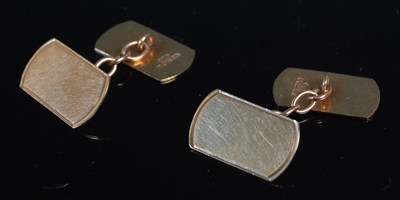 Lot 66 - A pair of 9ct gold cufflinks, 4.6 grams.