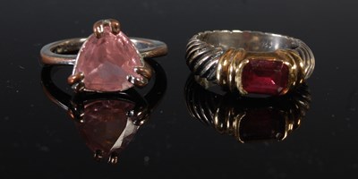 Lot 74 - A silver and silver gilt gem set cocktail ring,...