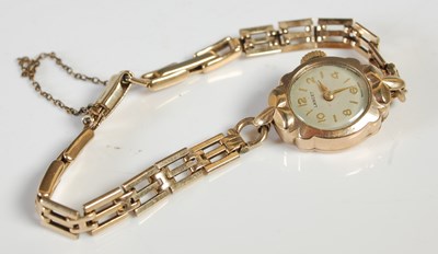 Lot 79 - A 9ct gold cased ladies Lancet wristwatch,...