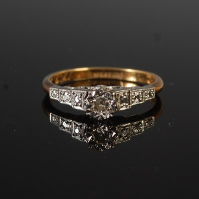 Lot 91 - A white and yellow metal, diamond chip and...