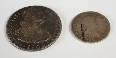Lot 106 - Mexico, New Spain, a Charles IV 1808 silver...