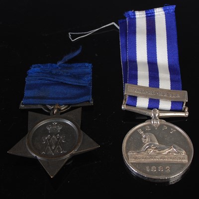 Lot 119 - A Victorian Egypt War medal, inscribed...