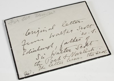 Lot 135 - Sir Walter Scott Interest - a letter from...