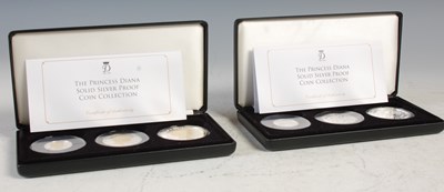 Lot 143 - Jubilee Mint, two cased sets of three Princess...