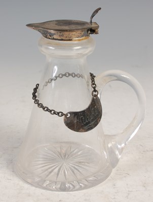 Lot 154 - A Birmingham silver mounted clear glass whisky...