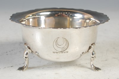 Lot 161 - A London silver bowl, raised on three pad feet,...