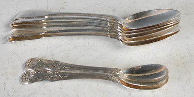 Lot 164 - A set of six 19th century Irish silver fiddle...