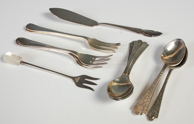 Lot 166 - A set of six Sheffield silver coffee spoons;...