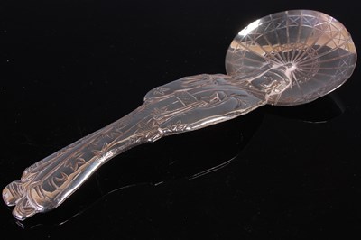 Lot 176 - A Japanese silver spoon in the form of a Bijin...