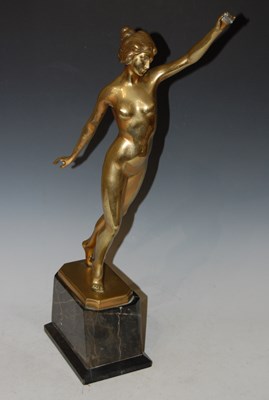 Lot 265 - An Art Deco gilt bronze of a nude female...