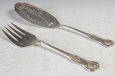 Lot 214 - A pair of Victorian silver fish servers,...