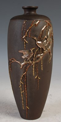 Lot 244 - A Japanese bronze vase, late 19th/ early 20th...