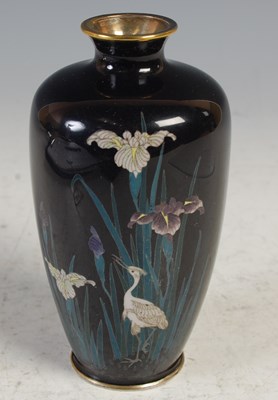 Lot 246 - A Japanese silver wirework cloisonne vase,...