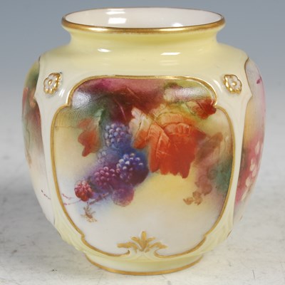 Lot 259 - A Royal Worcester Hadley ware vase, decorated...