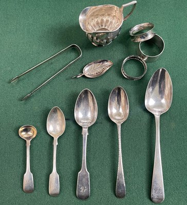 Lot 271A - A collection of assorted silver flatware;...