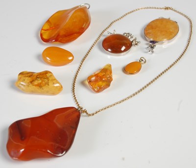 Lot 288 - A collection of assorted amber jewellery to...