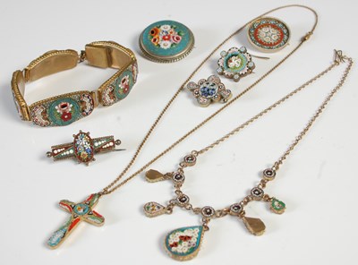 Lot 291 - A collection of eight pieces of mosaic set...