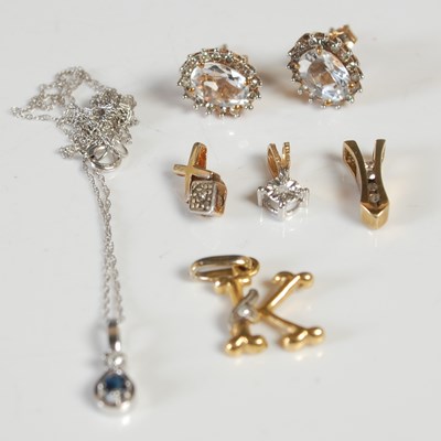 Lot 300 - A collection of 9ct gold and diamond set...