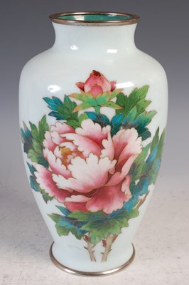 Lot 307 - A Japanese silver wirework cloisonne vase,...