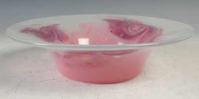 Lot 316 - A Monart glass bowl, mottled blue, purple and...