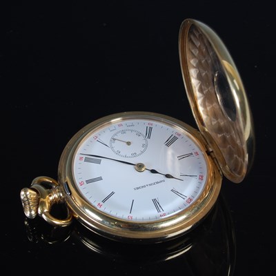 Lot 329 - A yellow metal half-hunter pocketwatch, the...