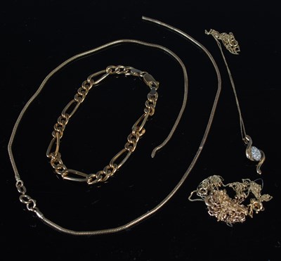 Lot 330 - A 9ct gold bracelet, 3.3 grams; together with...