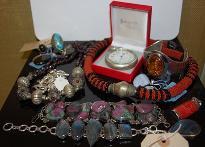 Lot 334 - A box of assorted jewellery to include...