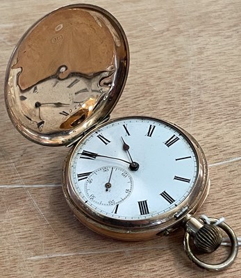 Lot 344A - A yellow metal hunter cased pocketwatch, with...